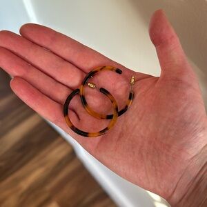 Hoop earrings from express! Black/orange acrylic Tortoise shell pattern🐢